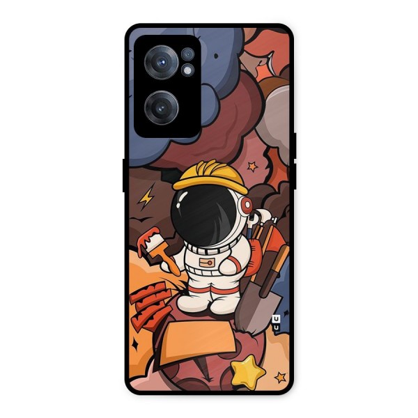 Comic Space Astronaut Metal Back Case for OnePlus Nord CE 2 5G